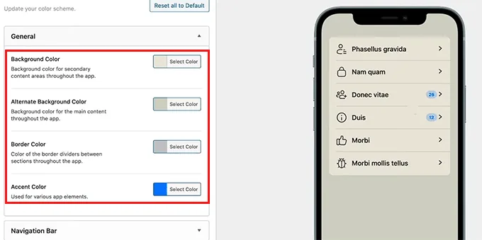 Customize app colors with BuddyBoss app