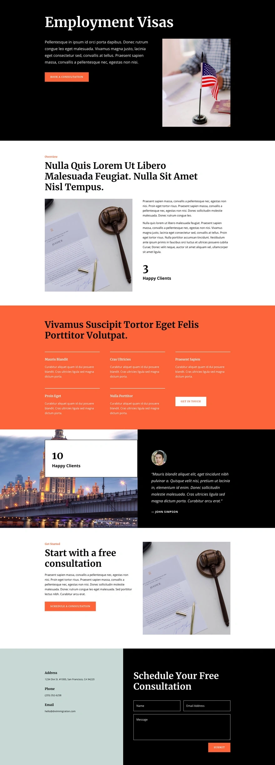 移民律师服务页面