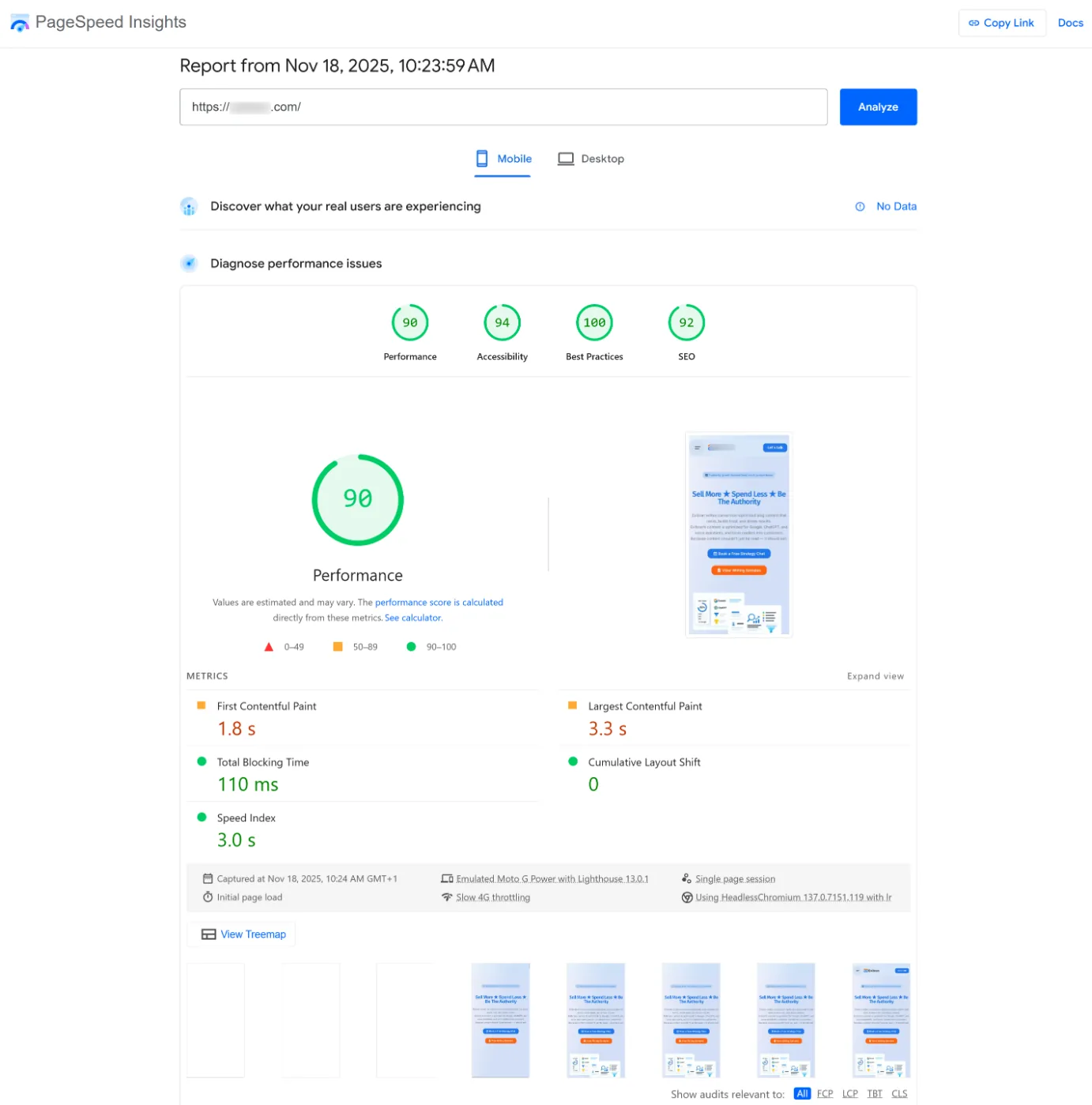 Google PageSpeed Insights 