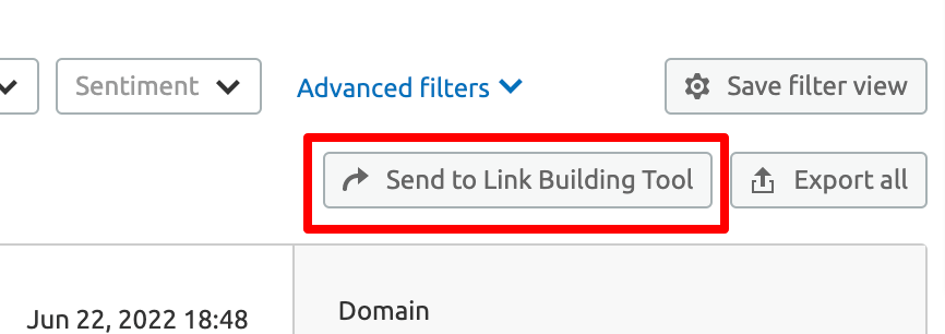 send to link building tool