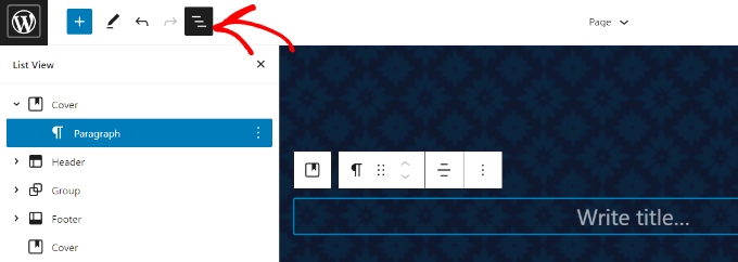 如何在WordPress中添加背景图片(6种简单方法) 11 open list view in fse