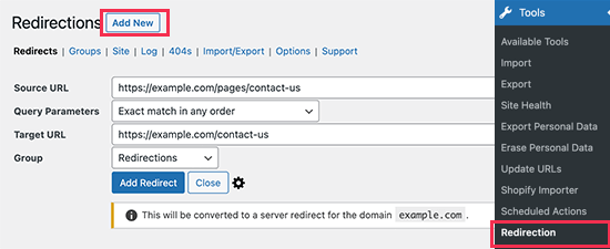 如何正确从Shopify转移到WooCommerce 16 setup redirects