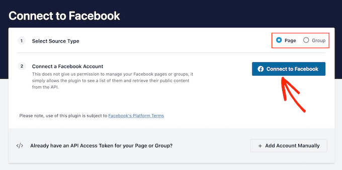 将 Smash Balloon 连接到您的 Facebook 群组或页面 将 Smash Balloon 连接到您的 Facebook 群组或页面