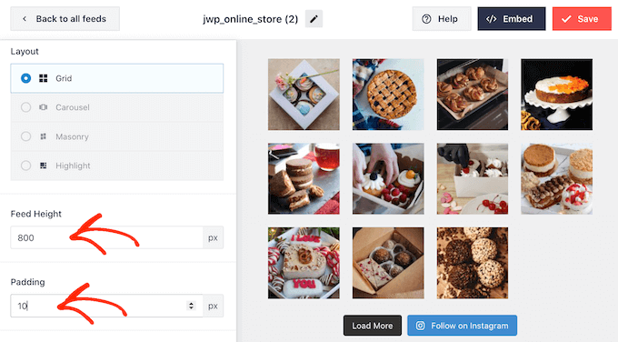 在 WordPress 中更改 Instagram 提要的布局 在 WordPress 中更改 Instagram 提要的布局