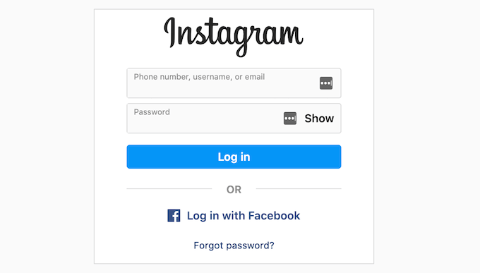 登录您的 Instagram 帐户 登录您的 Instagram 帐户
