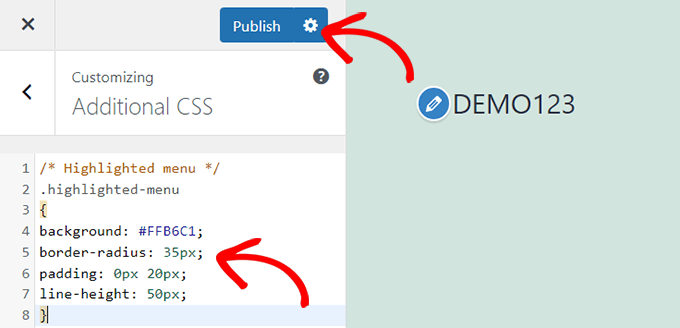 将代码粘贴到附加的 css 中 在其他 CSS 选项卡中粘贴 CSS 代码