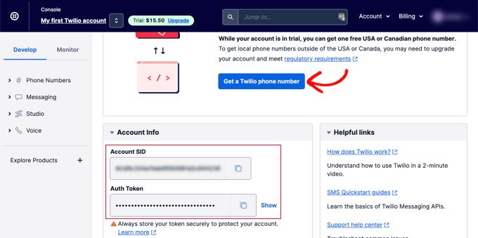 获取您的 Twilio 凭据 获取您的 Twilio 凭据