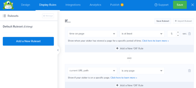 如何在您的 WordPress 网站上使用 FOMO 来增加转化率 21 设置显示规则