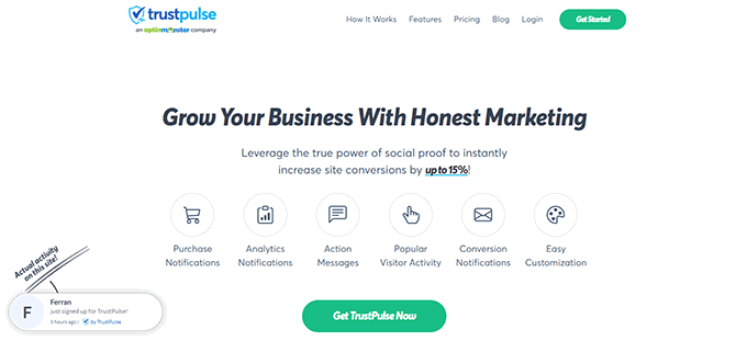 如何在您的 WordPress 网站上使用 FOMO 来增加转化率 2 信任脉搏