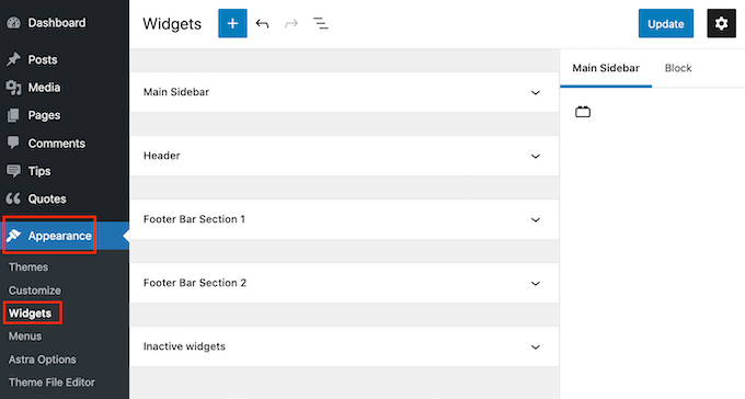 WordPress“小部件”设置 WordPress“小部件”设置
