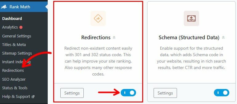 如何在WordPress中删除页面?(不做404页面) 8 Enabling Redirections Module