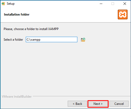 Select Folder to Install XAMPP
