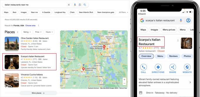 Local SEO in action in Google Search 本地搜索引擎优化在 Google 搜索中的应用
