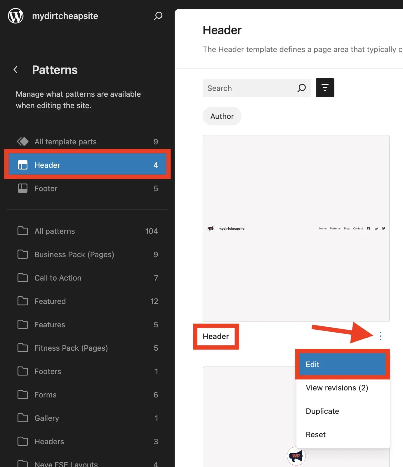 如何为静态 WordPress 网站免费添加搜索功能(使用 Lunr) 5 Accessing Header Template Part in FSE