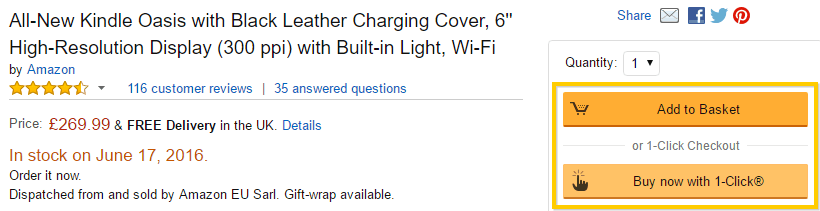 Amazon Call to Action Buttons