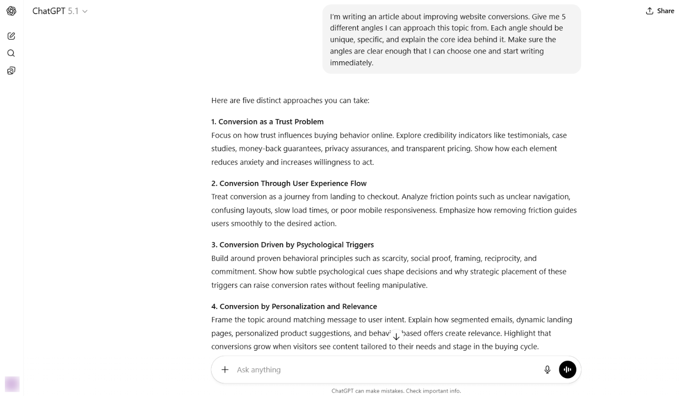 10个最佳AI写作工具:2026年提升内容质量的最佳选择 7 ChatGPT 1