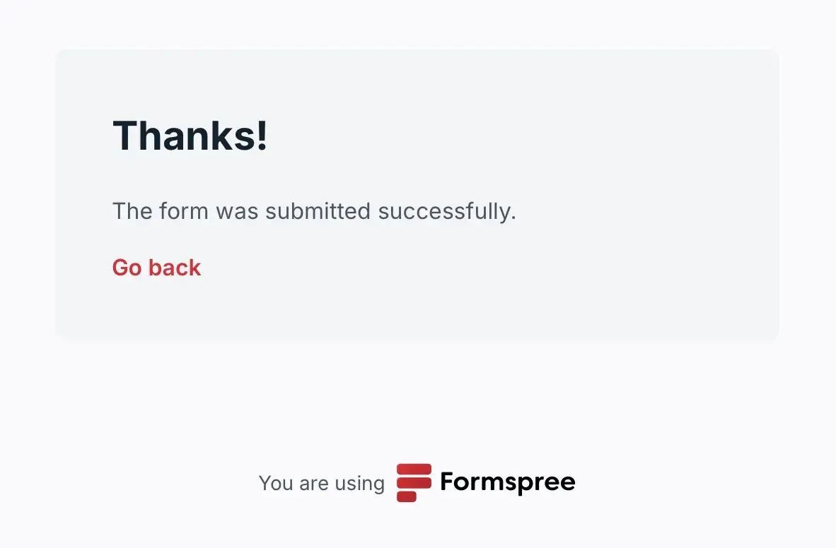 如何为静态 WordPress 网站免费添加联系表单 10 Confirmation message that form submission went through