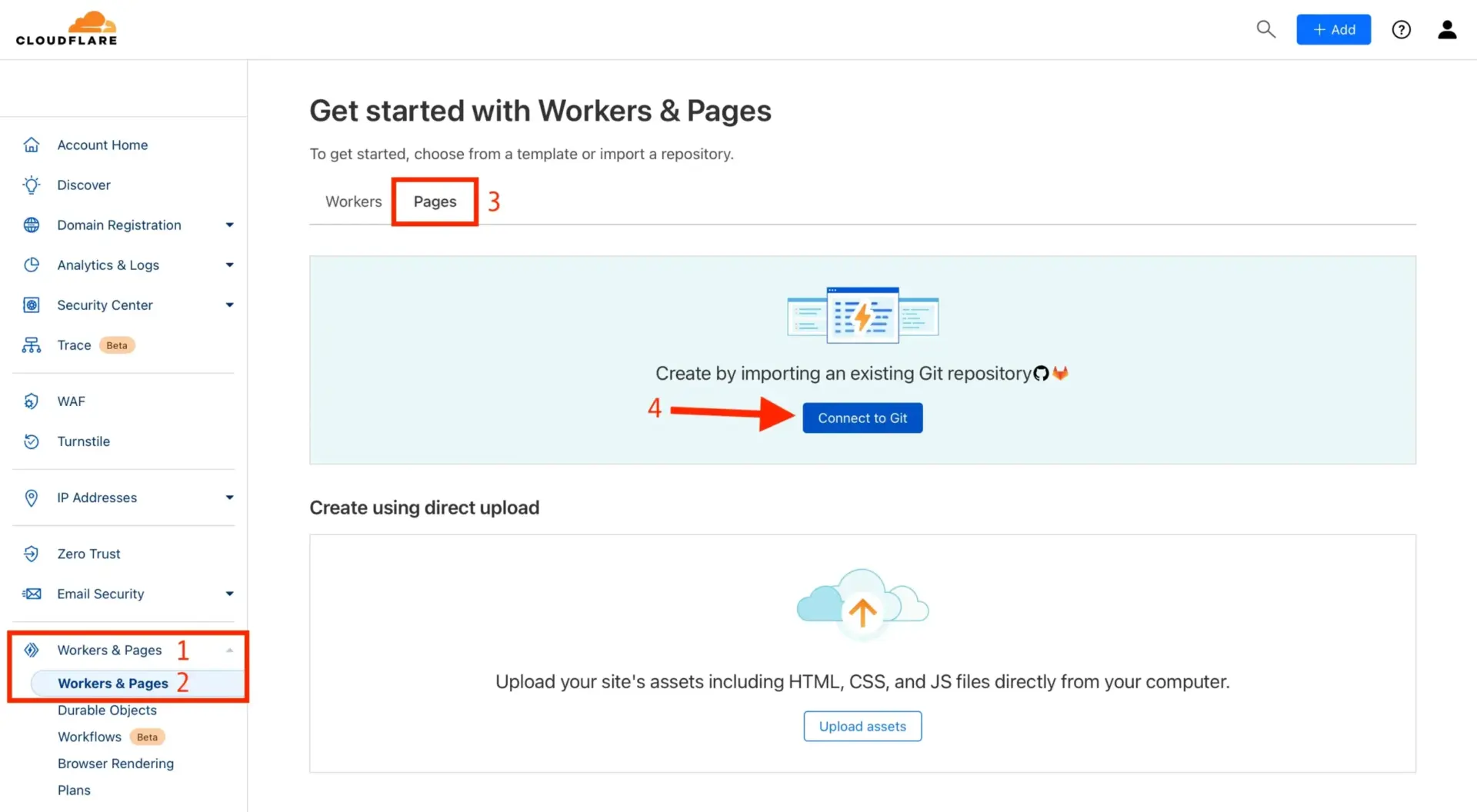 如何仅以每年 $10.44 的费用启动和维护一个 WordPress 网站(包含域名和托管) 22 Connect to Git from Cloudflare Pages scaled 1