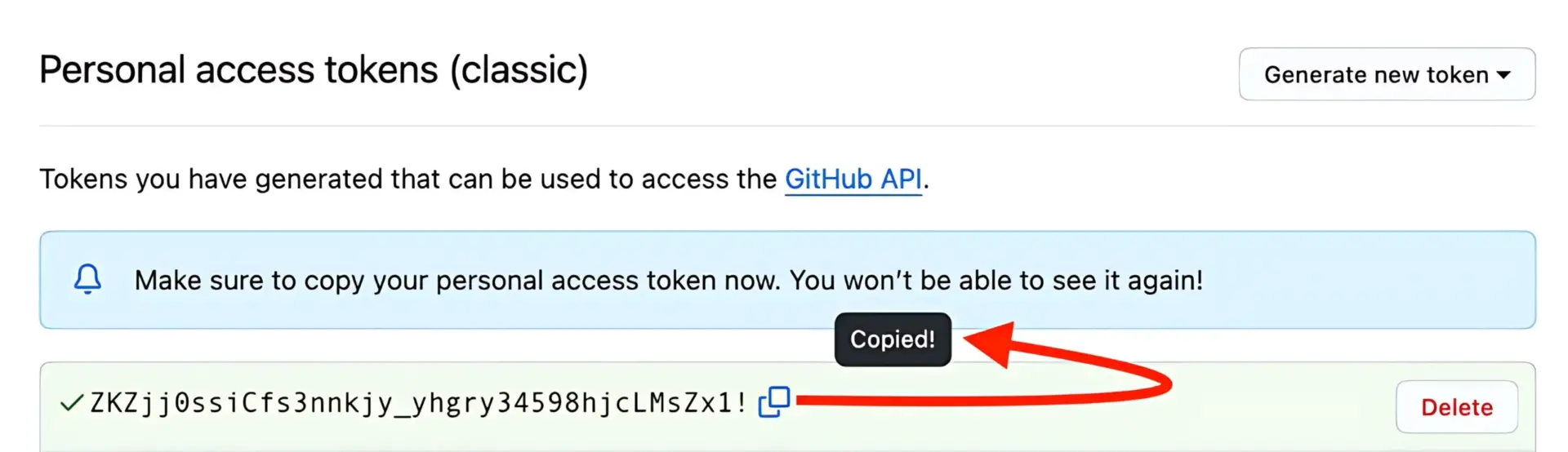 如何仅以每年 $10.44 的费用启动和维护一个 WordPress 网站(包含域名和托管) 20 Copying personal access tokens from GitHub scaled 1