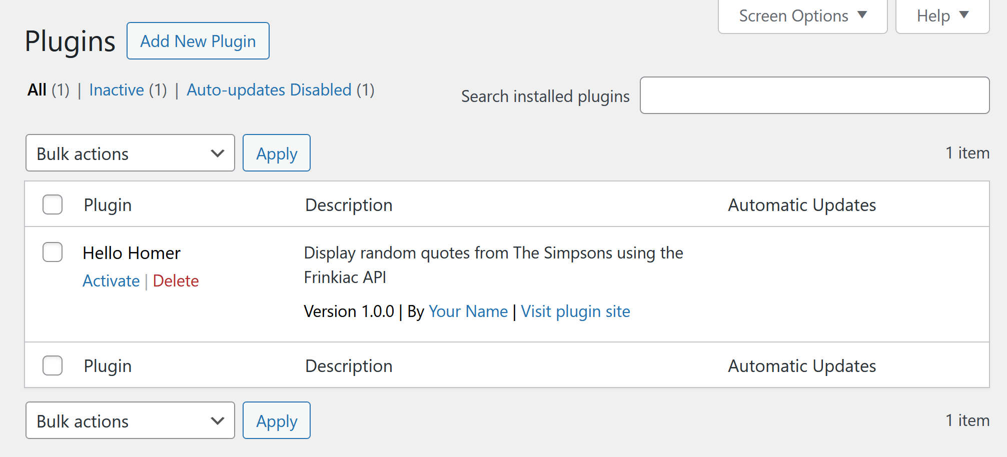 使用 Cursor 创建 WordPress 插件 5 Hello Homer in WP Admin