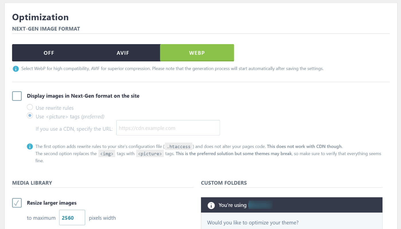 Imagify image formats