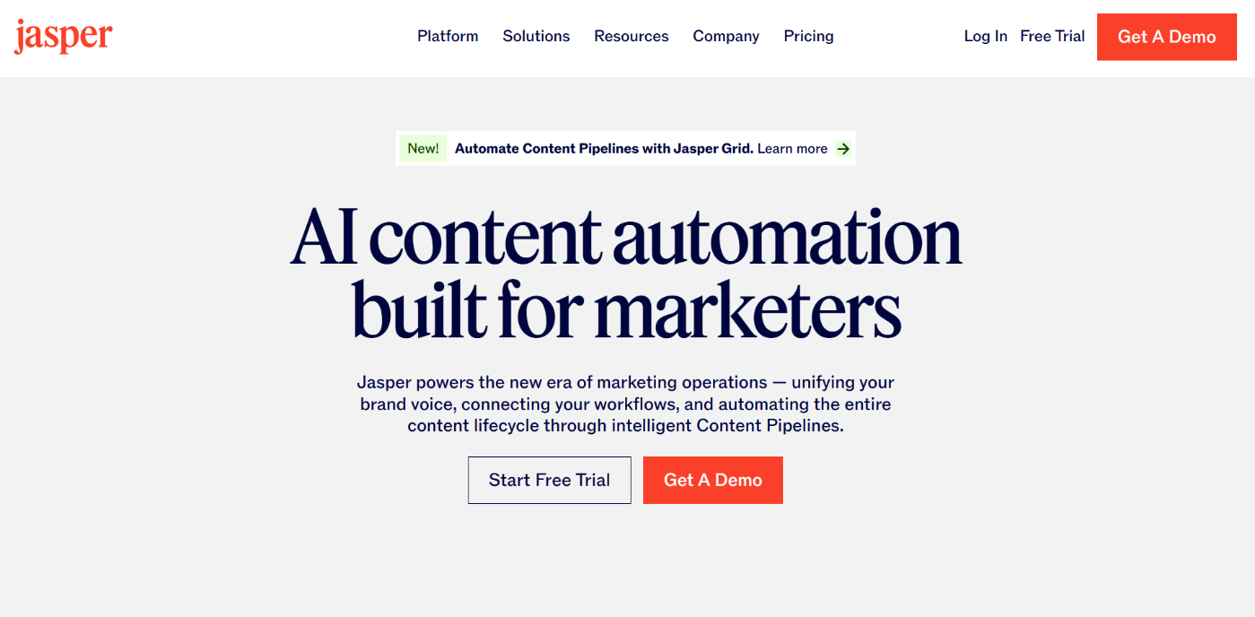 10个最佳AI写作工具:2026年提升内容质量的最佳选择 10 Jasper