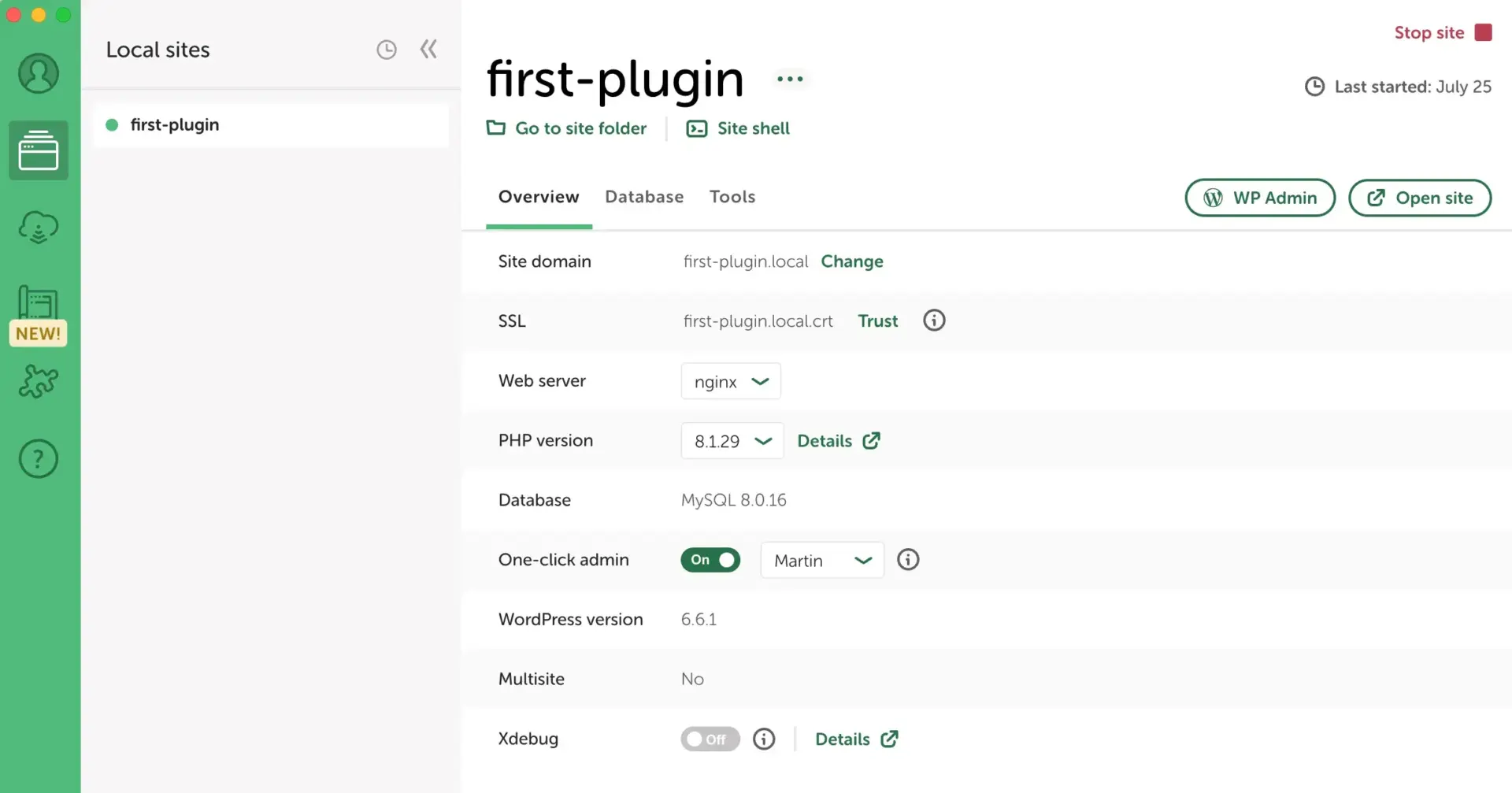 2025年5个最佳本地WordPress开发工具对比 12 Local by Flywheel user interface