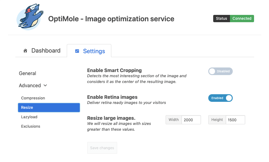 OptiMole Image Resizing