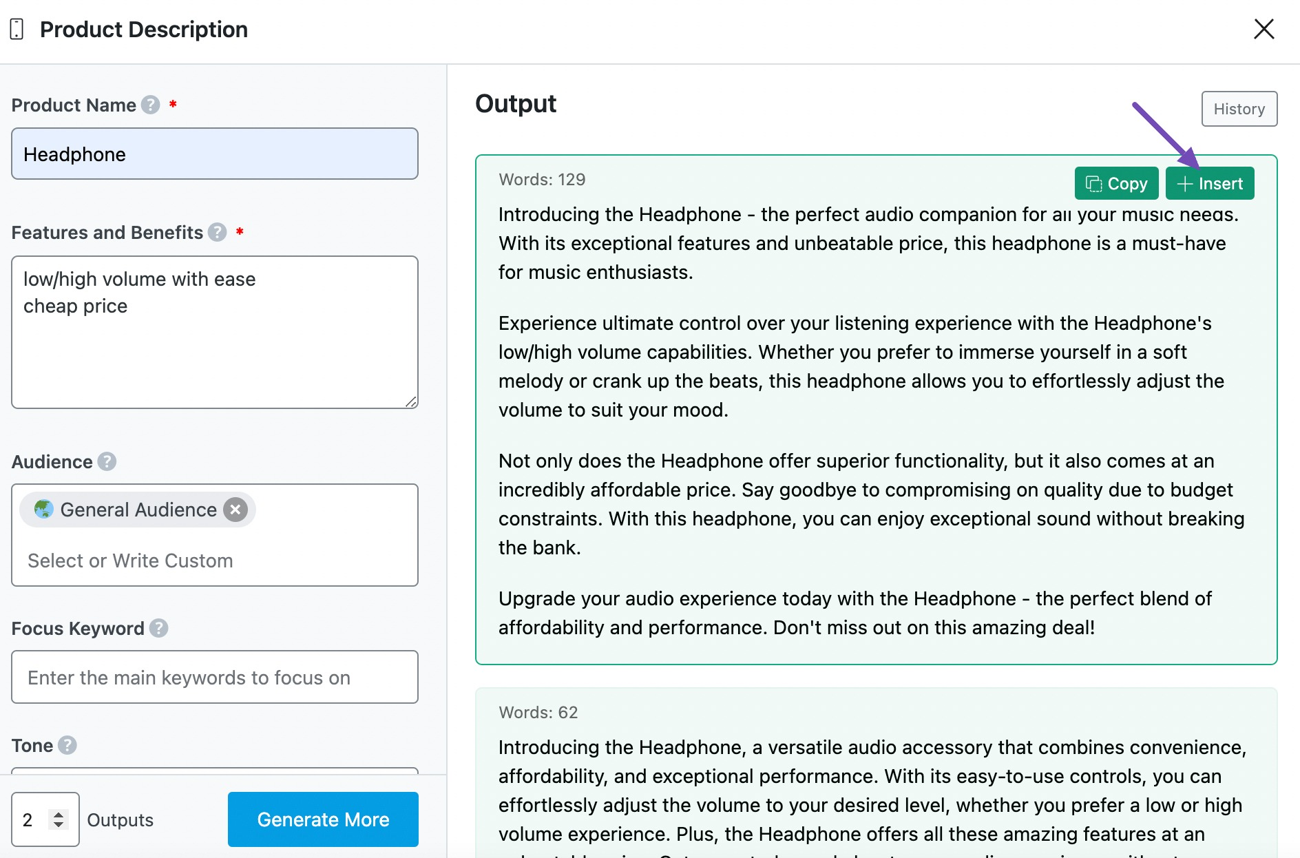 10个最佳AI写作工具:2026年提升内容质量的最佳选择 3 Product Description tool