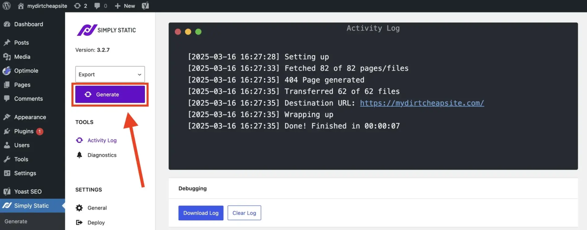如何为静态 WordPress 网站免费添加联系表单 9 Regenerating static site files after adding Formspree form to post scaled 1