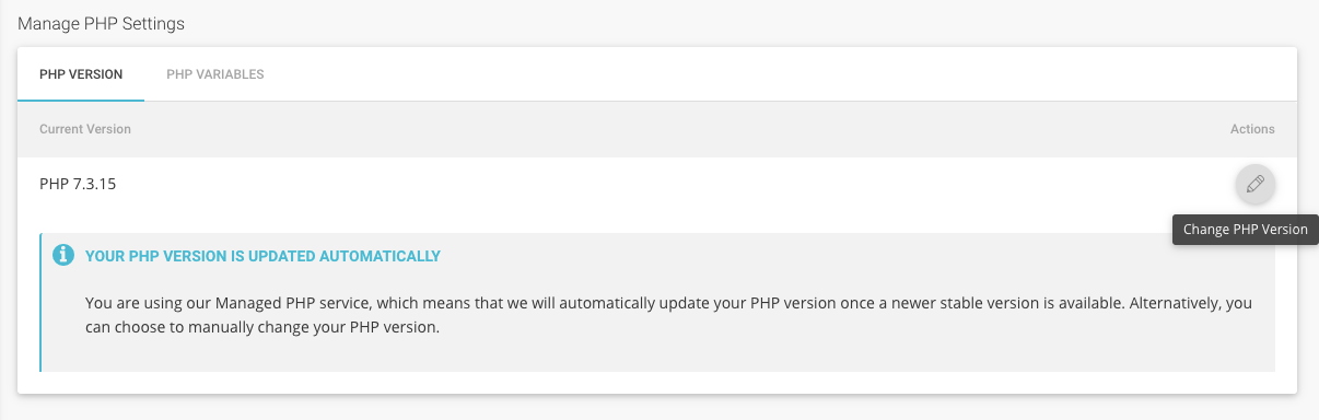 SiteGround PHP Update