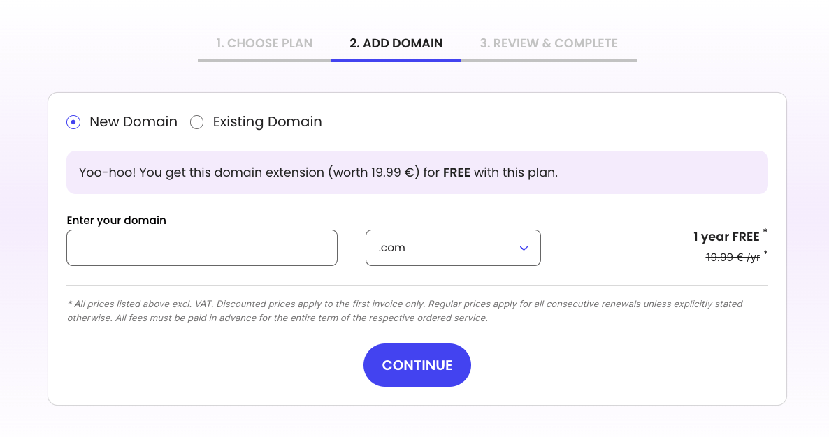 SiteGround new domain