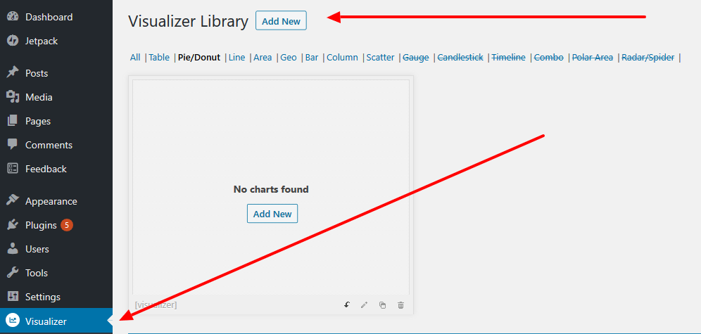 将图表和图形与WordPress集成(操作指南)– Visualizer插件评测 2 Visualizer