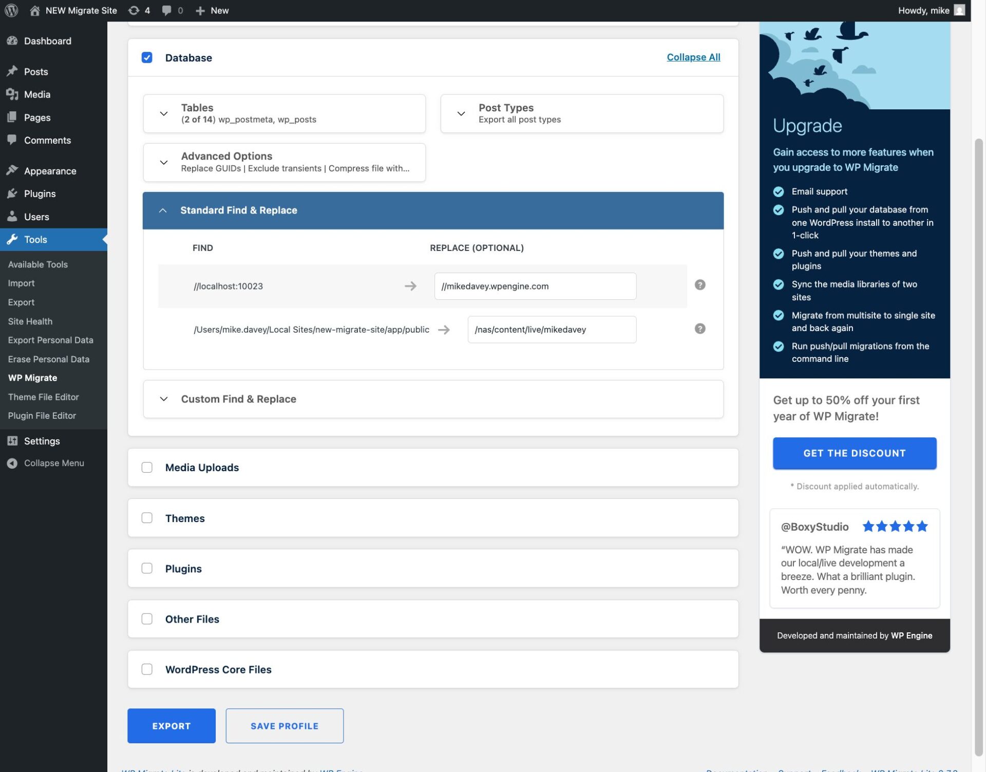 部分迁移的力量:仅同步您需要的内容 3 WP Migrate Find and Replace About to