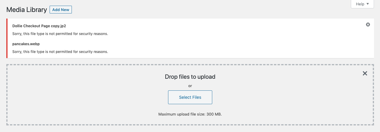 WordPress WebP not accepted