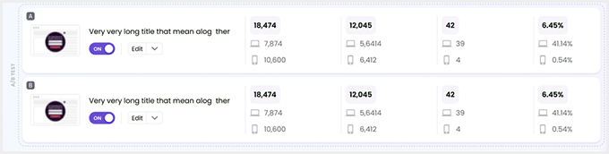 a b testing in poptin