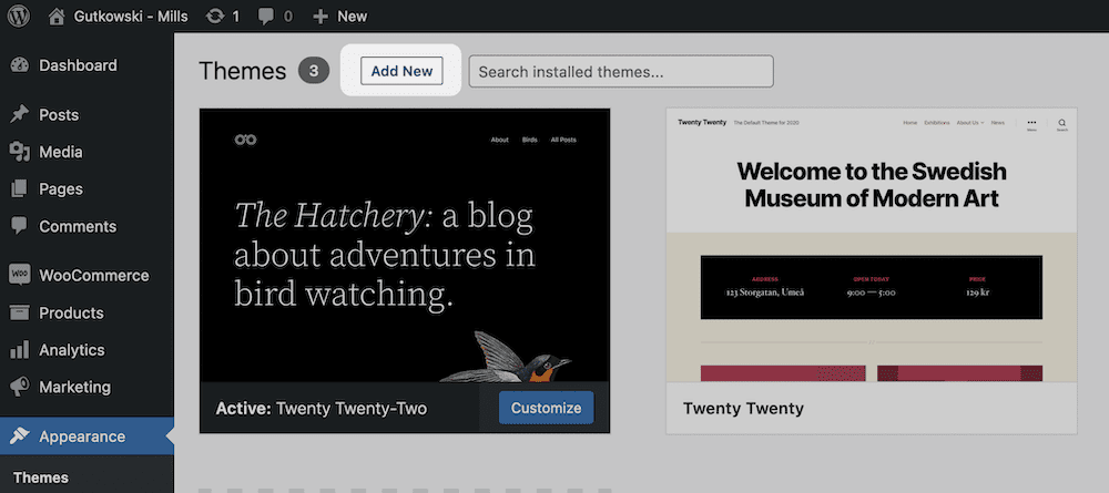 如何安装 WordPress 主题:新手入门指南 5 add new