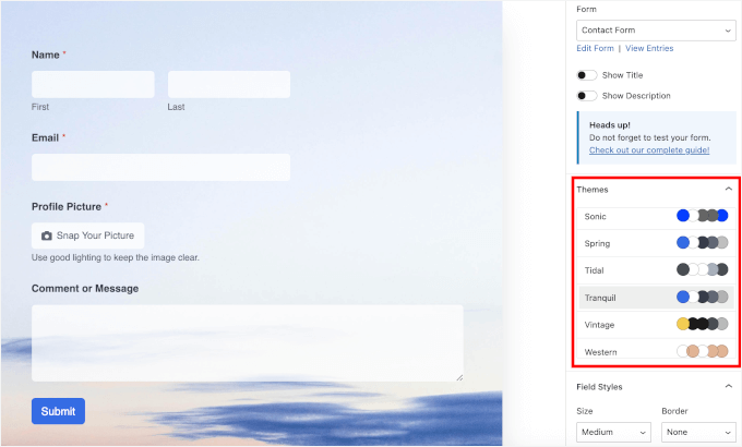 blockeditor wpforms themes