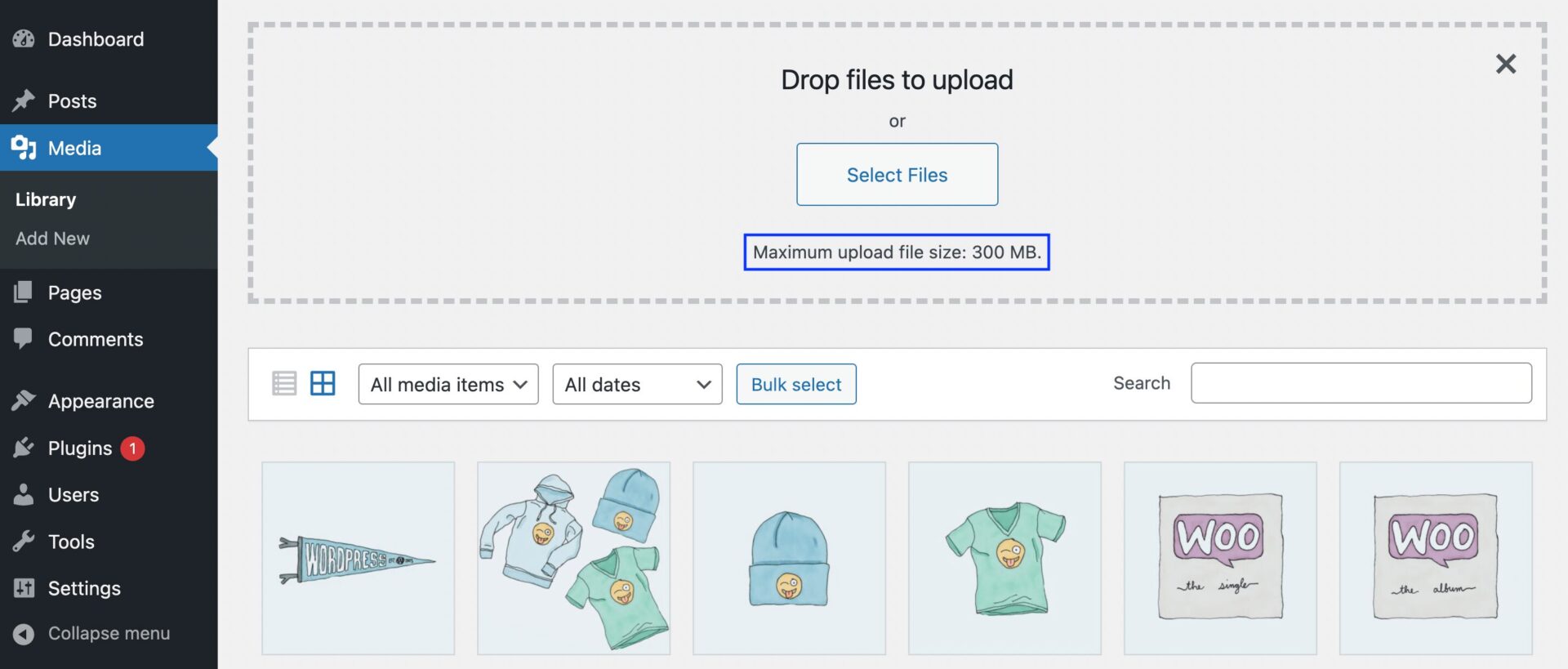 check maximum upload file size wordpress