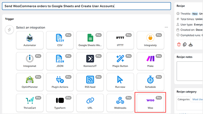 如何在 WordPress 中添加类似 n8n 的自动化功能(更简单、更便宜) 11 choose woocommerce for uncanny automator workflow
