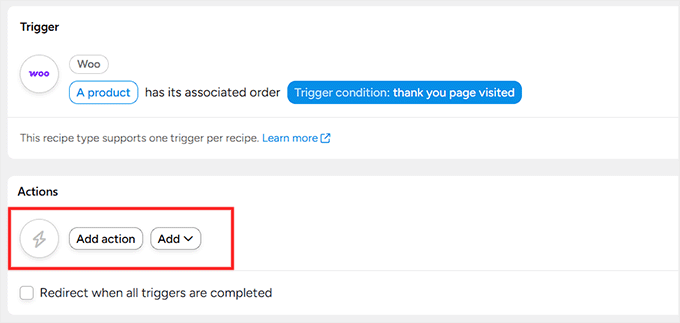 如何在 WordPress 中添加类似 n8n 的自动化功能(更简单、更便宜) 15 click add action button in uncanny