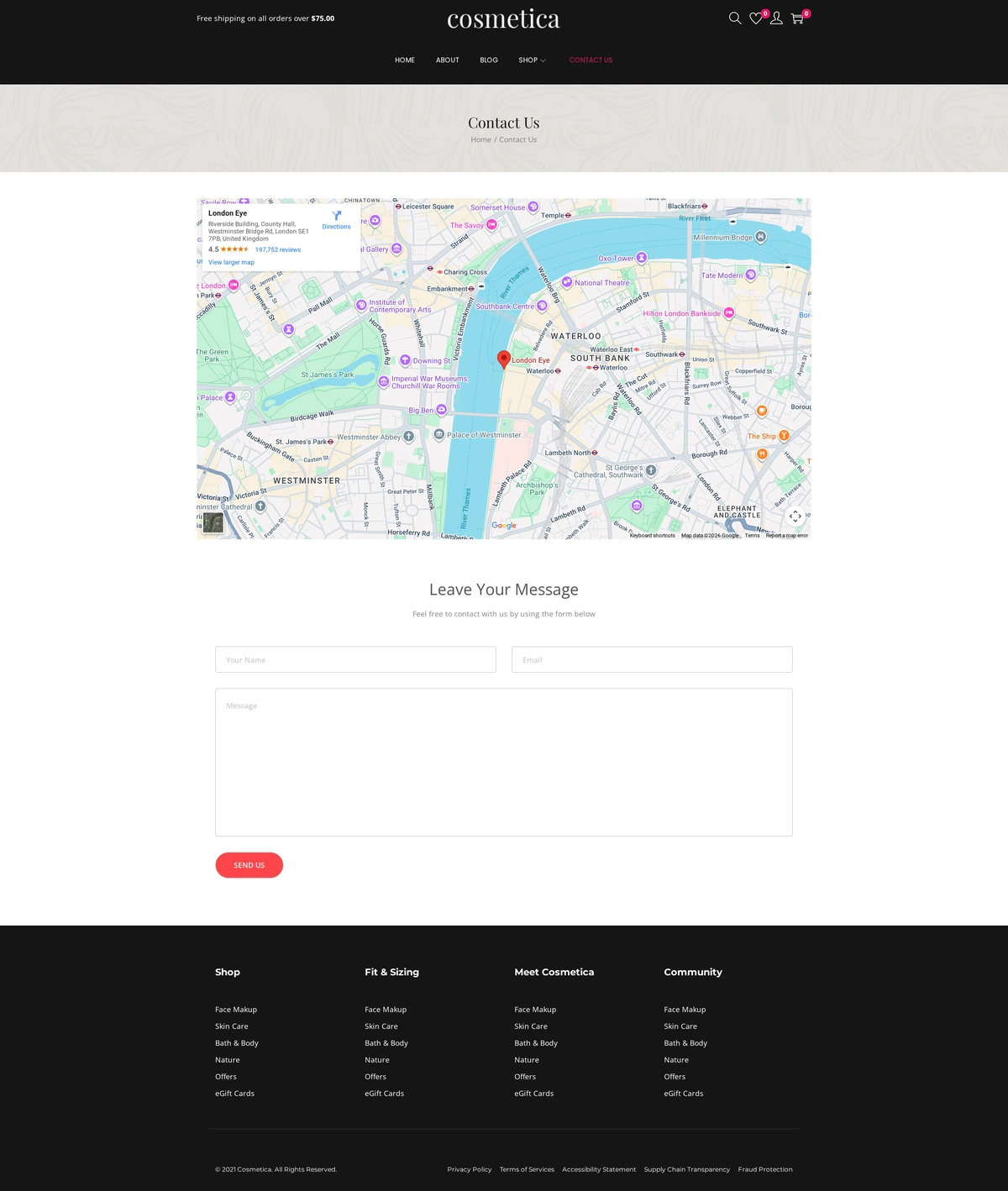 Cosmetica – Cosmetic Store Cosmetic Store 05 Contact Us
