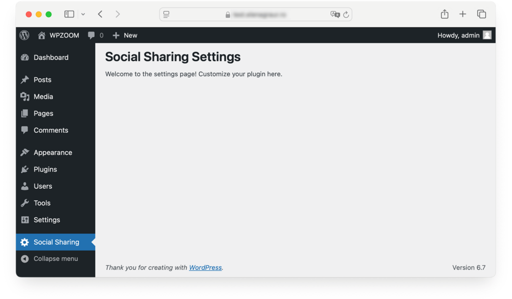 Custom plugin admin example