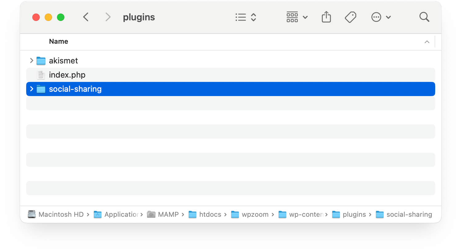 Custom plugin folder