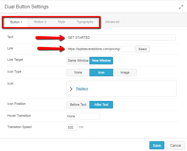 如何使用 WordPress 和 Beaver Builder 免费搭建一个着陆页 9 dual button settings