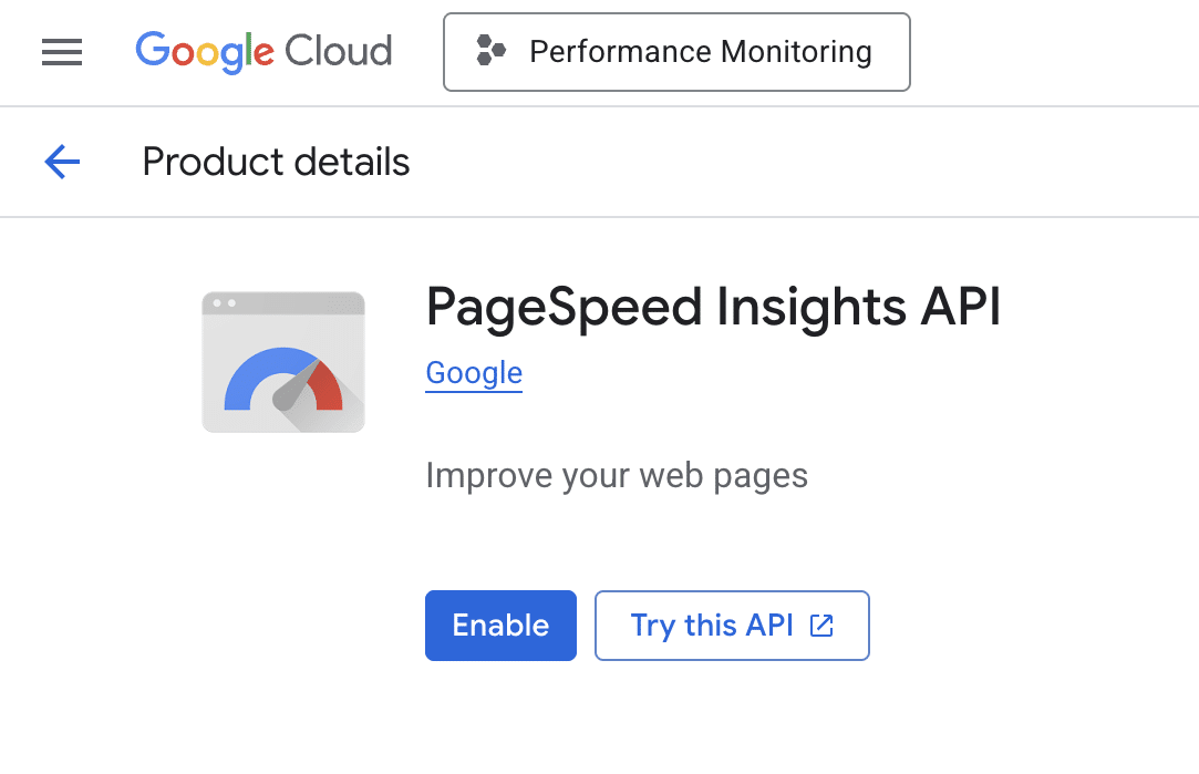 使用 PageSpeed Insights API 为您的 WordPress 机构自动执行性能检查 4 enable pagespeed insights api
