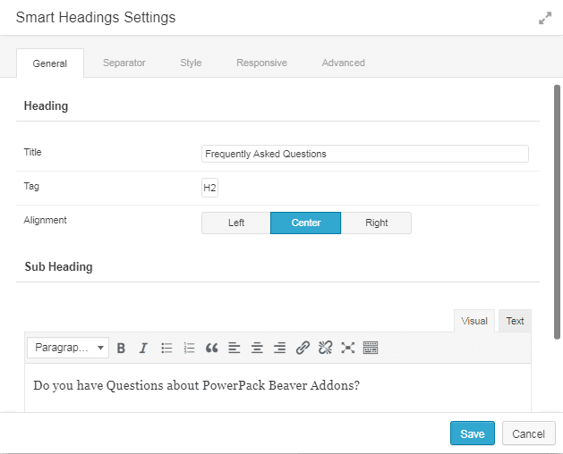 如何使用 WordPress 和 Beaver Builder 免费搭建一个着陆页 20 faq headings