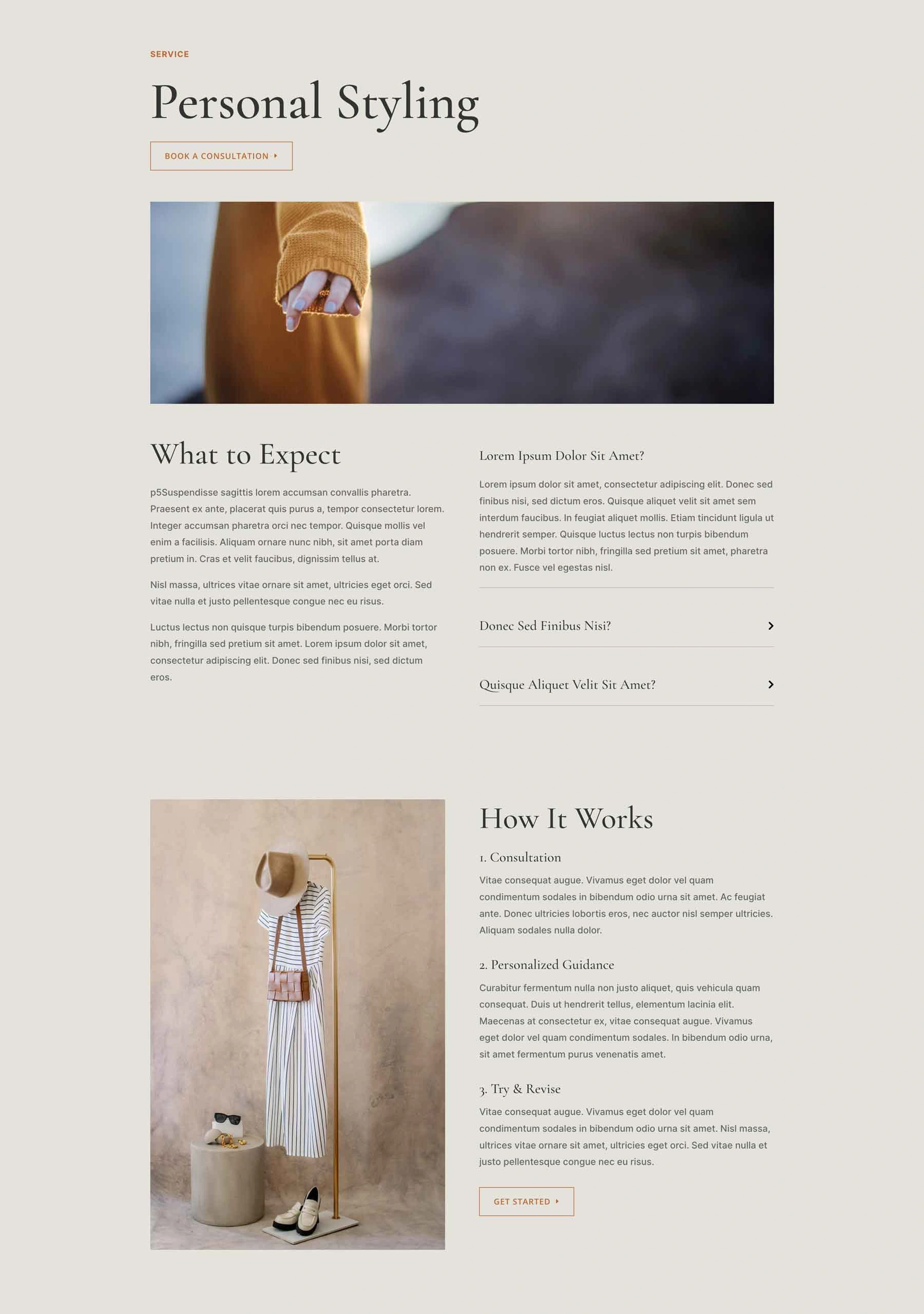 时尚造型师服务页面