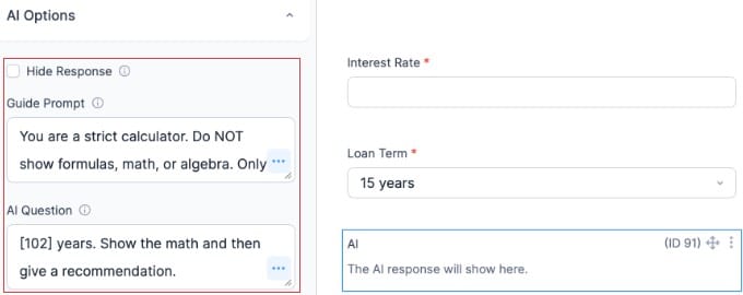 formidable ai field options 2