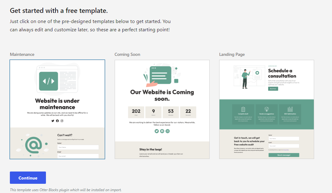 如何通过5个简单步骤启用WordPress维护模式 5 free templates to choose from